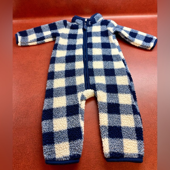 Carter's Other - Carter’s Blue Gingham Zip-Up One Piece Fleece Footie | 6M